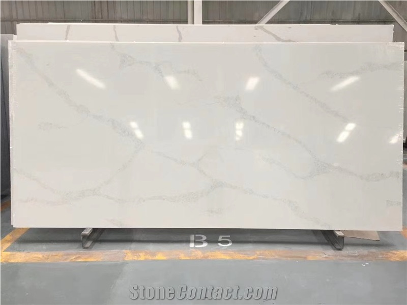 Factory Price Calacatta Black Artificial Quartz Slab