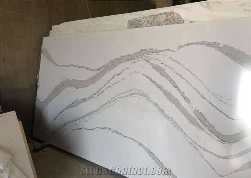 Factory Sale Artificial Stone Calacatta White Quartz Slabs