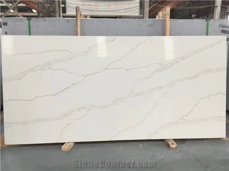 Hot sell calacatta quartz engineered stone slab