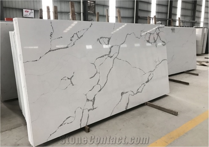 Low Cost Malaysia Factory Solid Surface Polished Quartz Slab