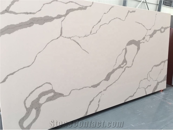 Man Made Calacatta White Quartz Slabs White Quartz Stones