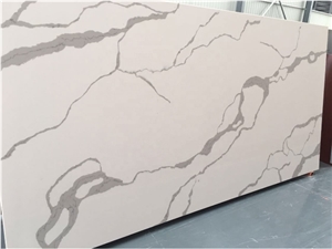 Man Made Calacatta White Quartz Slabs White Quartz Stones