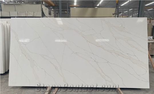 Mlay supply Cheap Quartz Slab Artificial Marble look Stone