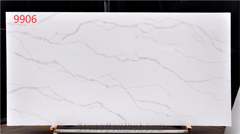 Polished Calacatta Gold Quartz stone slab