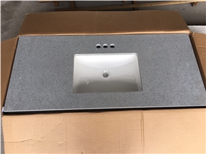 Quartz Bathroom Countertop Whith Single Ceramic Basin