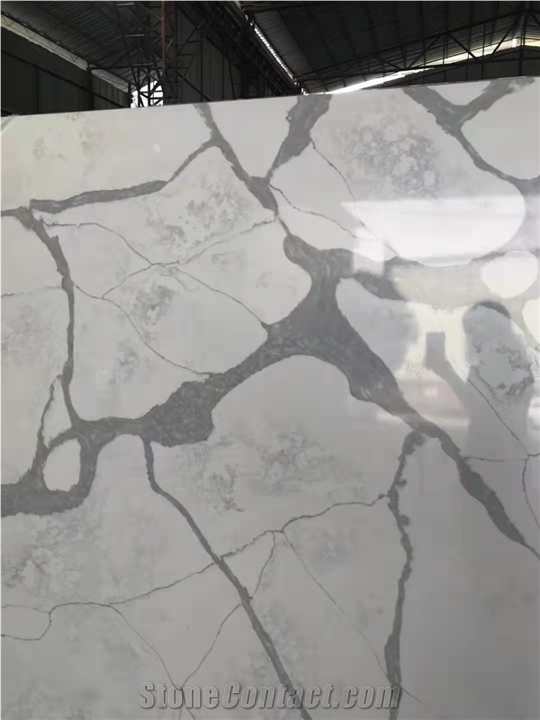 Quartz Big Veins Calacatta White Engineered Marble