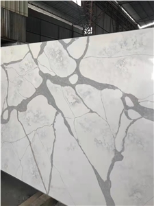 Quartz Calacatta Book Match Pattern For Bar Top