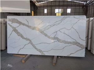 quartz golden veins calatcatta slab for restaurant