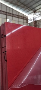 quartz red sparkling slab for hotel interior decoration
