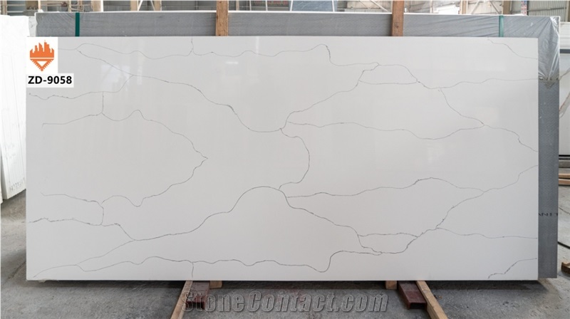 Quartz Stone Countertop Calacatta Gold SRS Stone Slab