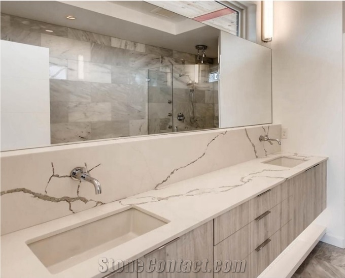Stone Snow White Quartz for kitchen tops granite countertop