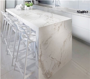 Top Quality Calacatta White synthetic Quartz stone tops