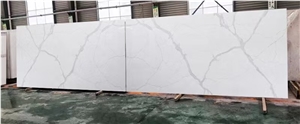 White Book Match Quartz Stone Slab