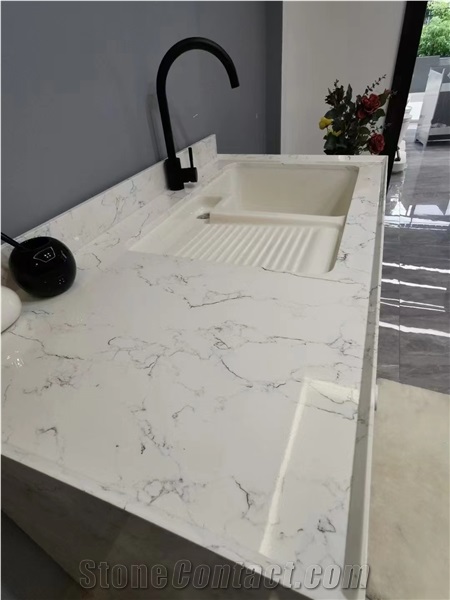 Artificial marble highly imitated natural stones white grey