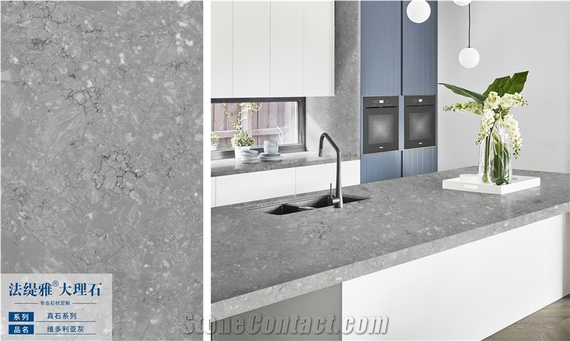 Popular Grey Engineered Marble Slab Vanity Top Wall Tile