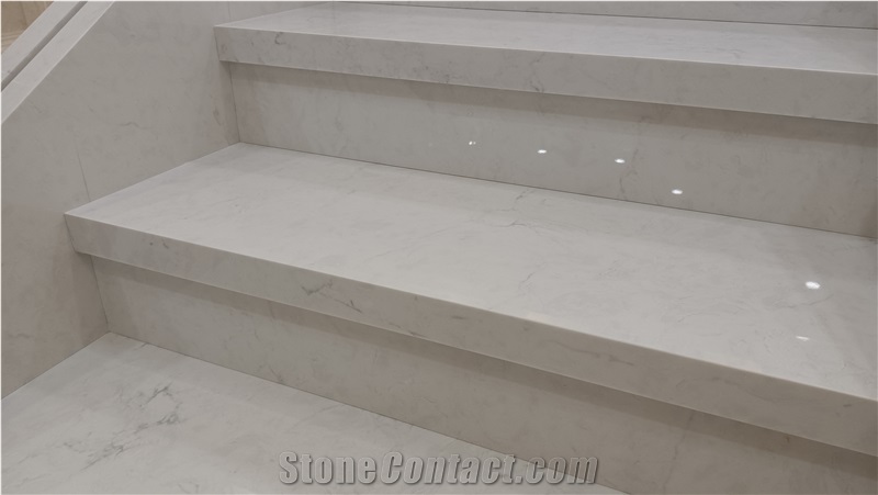 Snow White Artificial Stone Marble Stair