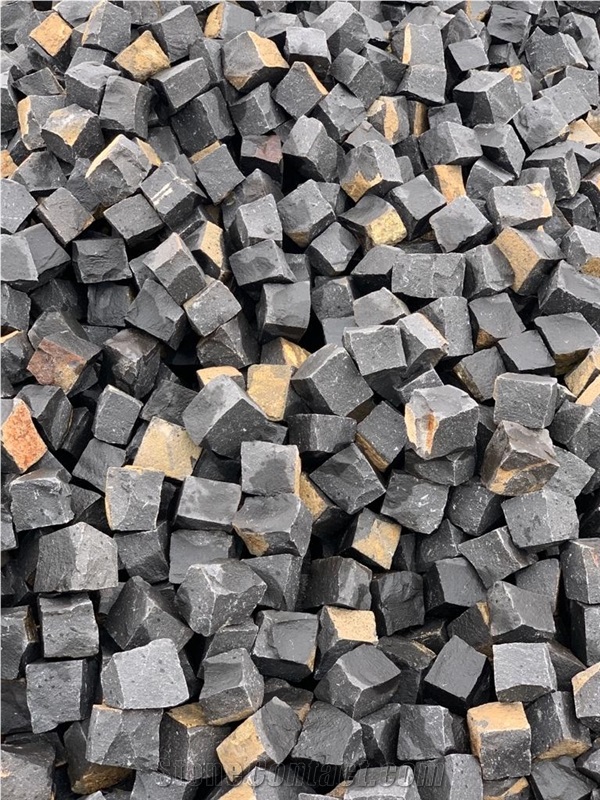 Black Basalt Landscaping Stones, Pavers, Cobblestone