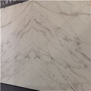 Polished Calacatta white 6mm sintered stone slab interior
