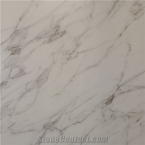 Polished Calacatta white 6mm sintered stone slab interior