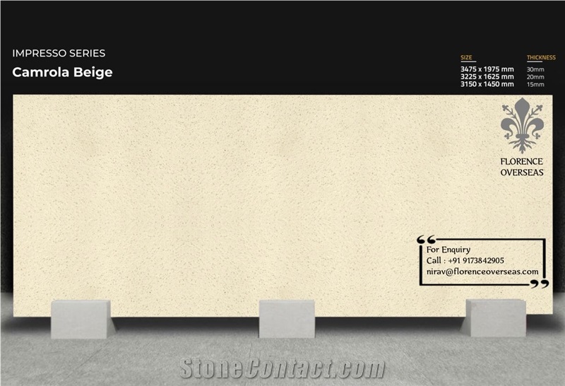 Florence Beige Quartz Slabs