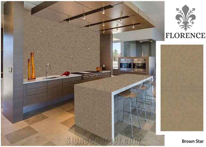 Florence Brown Star Quartz Slab