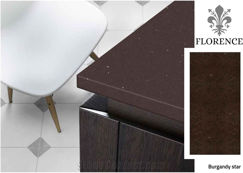 Florence Burgandy Star Quartz Slab