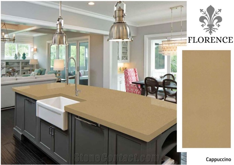 Florence Cappuccino Quartz Slab
