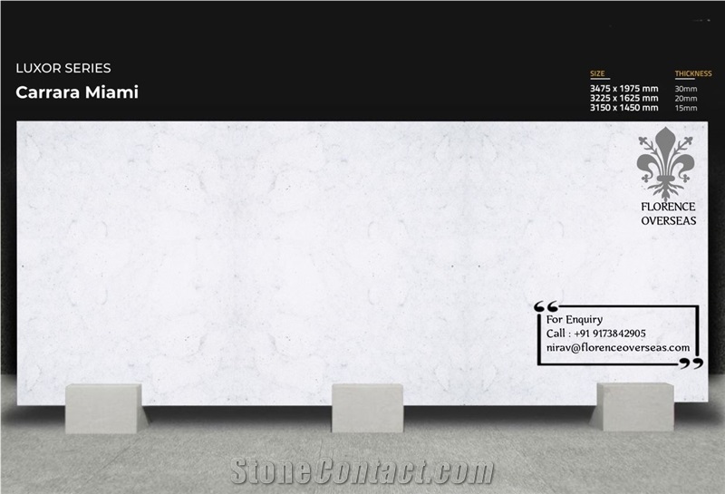 Florence Carrara Miami Quartz Slab