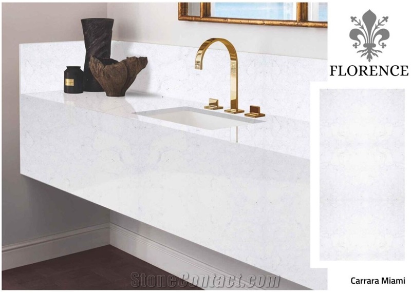 Florence Carrara Miami Quartz Slab