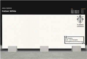 Florence Cotton White Quartz Slab