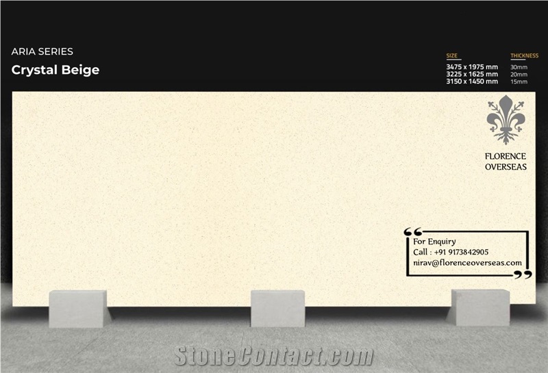 Florence Crystal Beige Quartz Slab