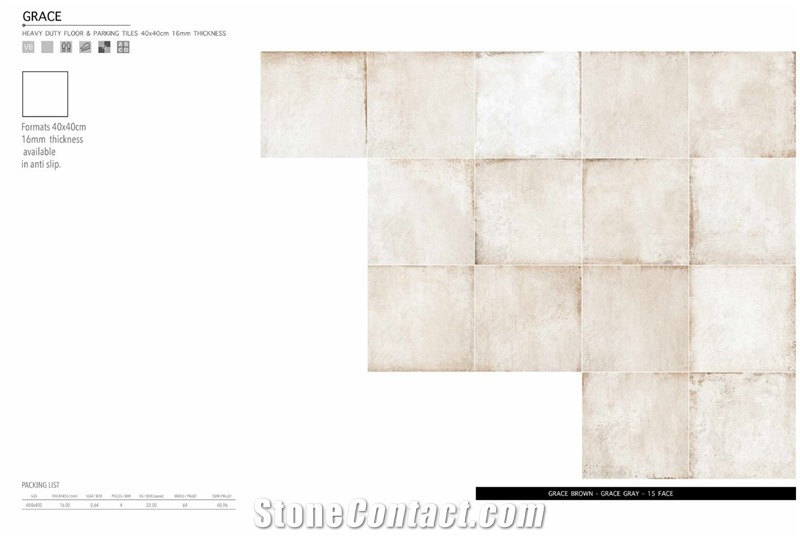 Florence Grace 400x400 Parking Tile16 mm