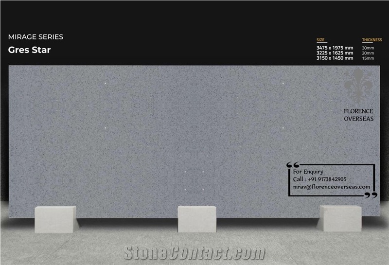 Florence Gres Star Quartz Slab