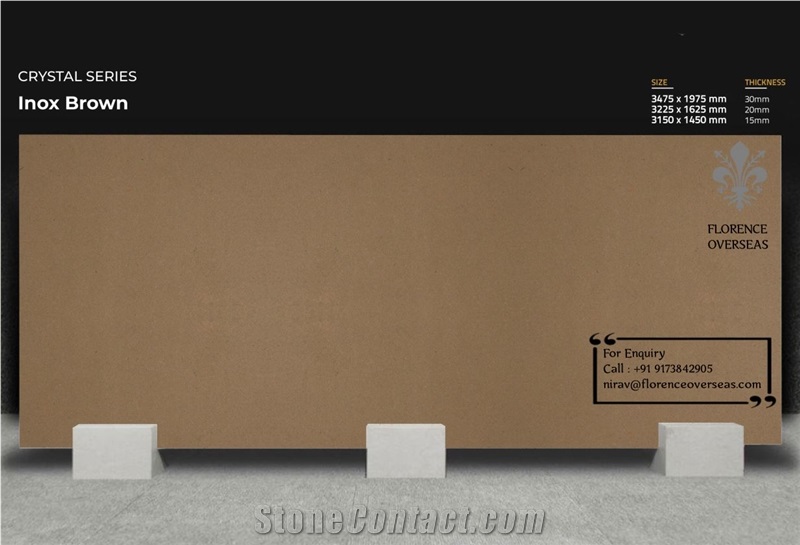 Florence Inox Brown Quartz Slab