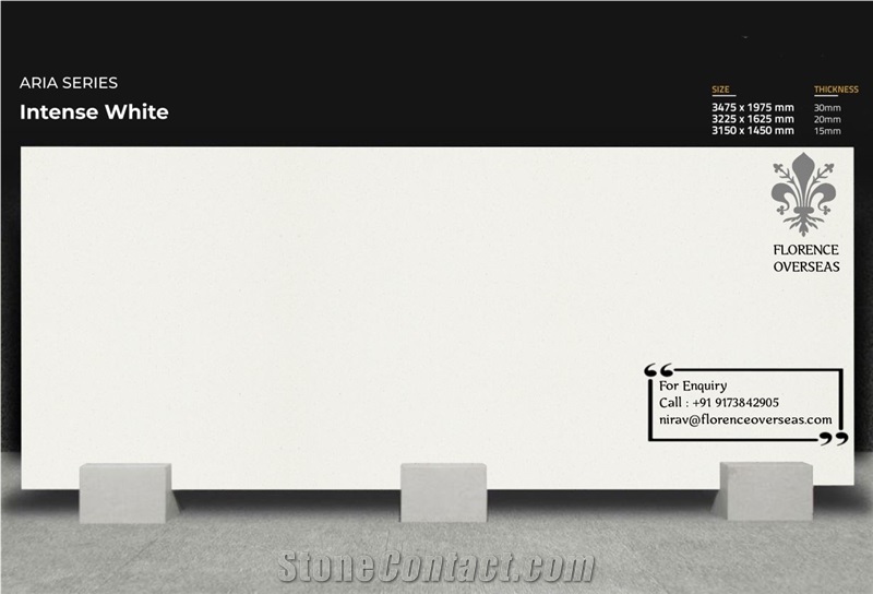 Florence Intense White Quartz Slab