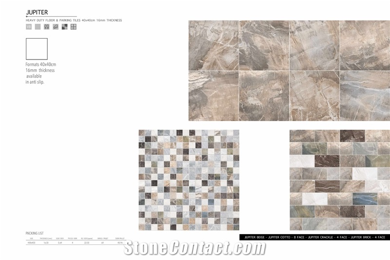 Florence Jupiter 400x400 Parking Tile16 mm
