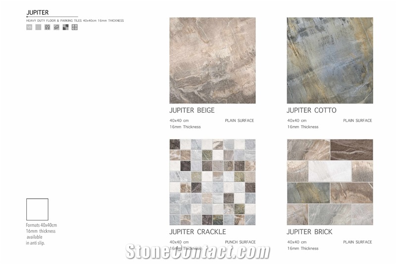 Florence Jupiter 400x400 Parking Tile16 mm