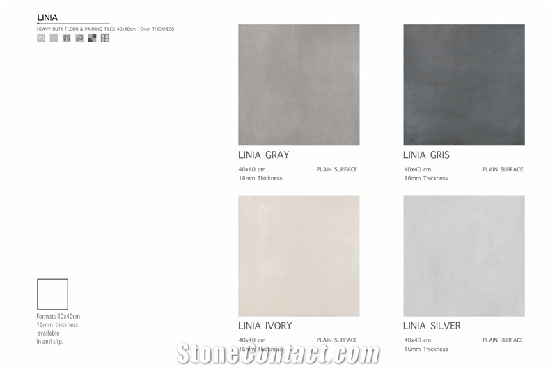Florence Linia 400x400 Parking Tile16 mm