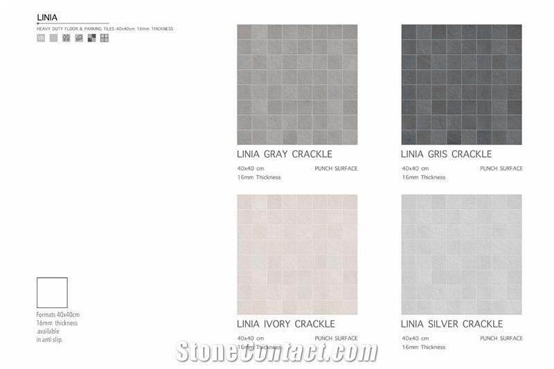 Florence Linia 400x400 Parking Tile16 mm