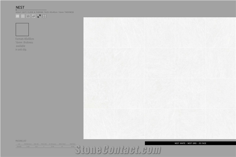 Florence Nest 400x400 Parking Tile16 mm