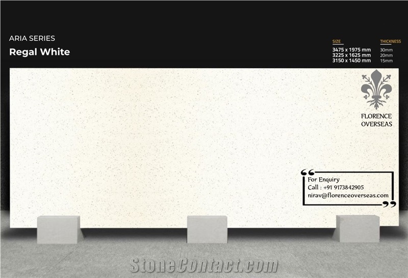 Florence Regal White Quartz Slab 