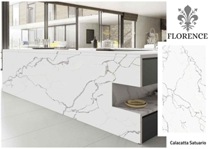 Florence Statuario Calacatta Quartz Slab