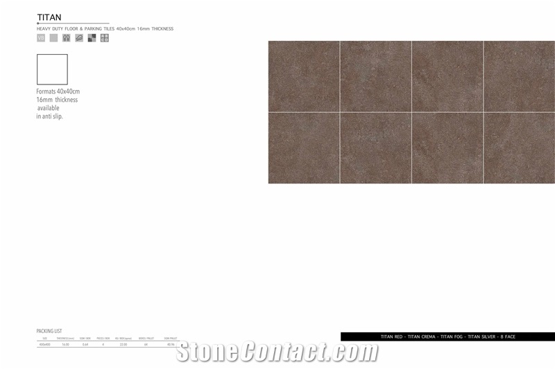 Florence Titan 400x400 Parking Tile16 mm