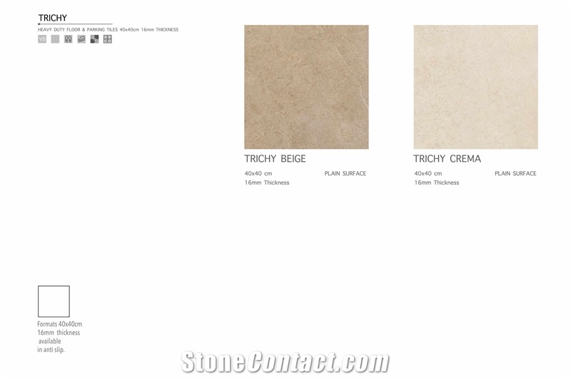 Florence Trichy Ceramic Tiles 400x400mm Parking Tile 16mm