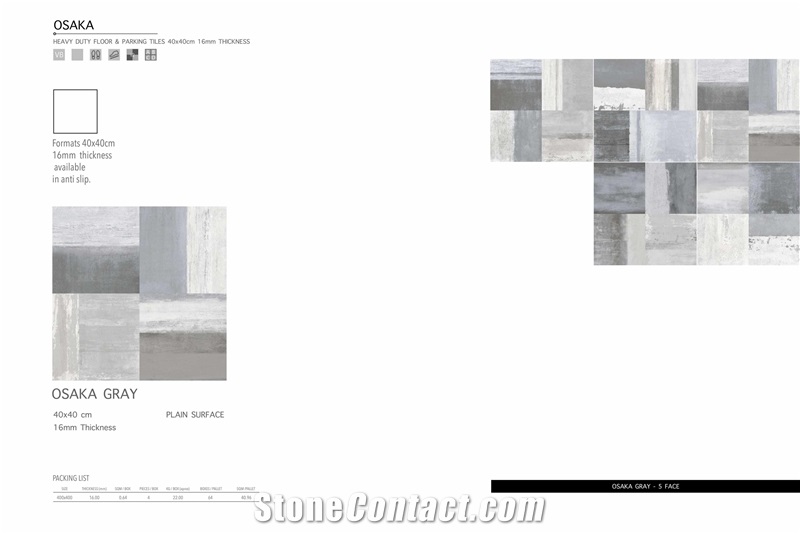 Florence Trichy Ceramic Tiles 400x400mm Parking Tile 16mm