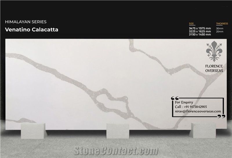 Florence Venatino Calacatta Quartz Slab