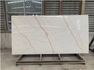 Calacatta Golden Quartz Solid Surface For Countertop