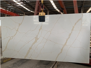 Calacatta Golden Quartz Solid Surface For Countertop