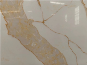 Calacatta Golden Quartz Solid Surface For Countertop