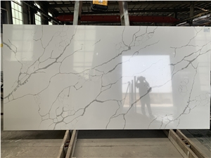 Calacatta White Quartz Slabs For Countertop